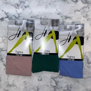Hanes 3 pair of tights size medium